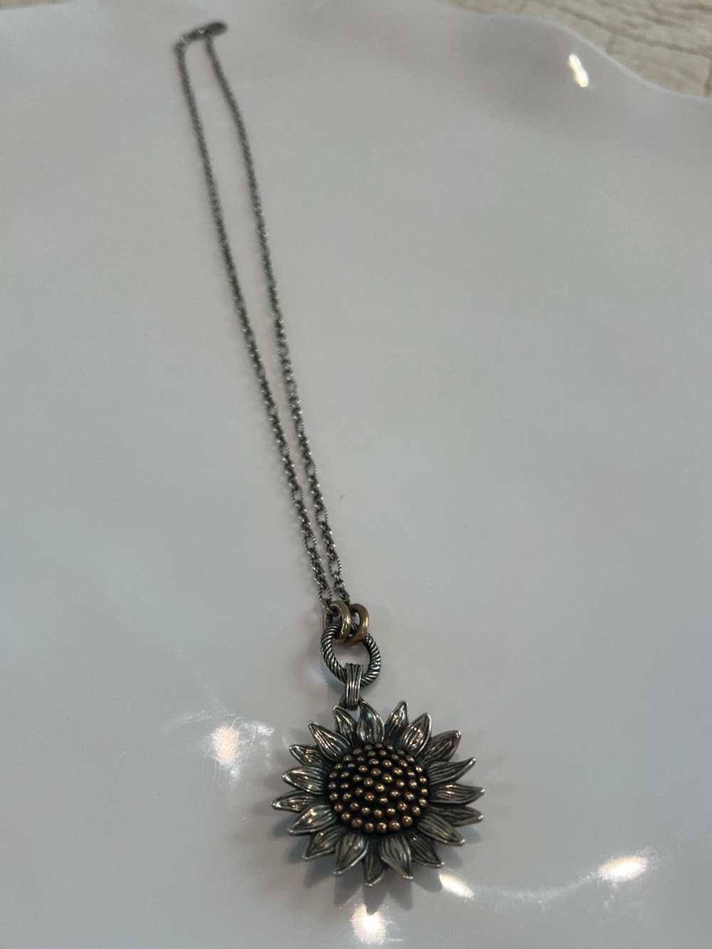 James Avery Sunflower & chain necklace